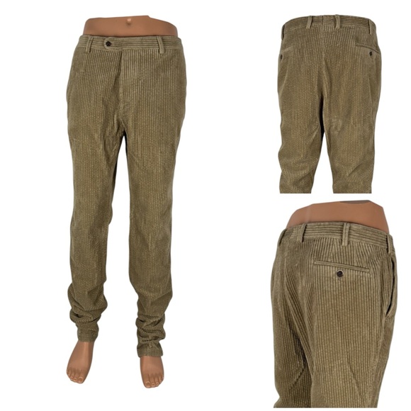 Suitsupply Mens 38 X 37 (actual) Pants Porto Corduroy Preppy Tan Brown Cotton